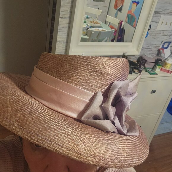 100%  straw David Dunkley Fine Millinery hat size 56 cm hand made in Canada - Picture 3 of 9